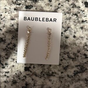 NEW BaubleBar Gold Crystal Dangle Earrings